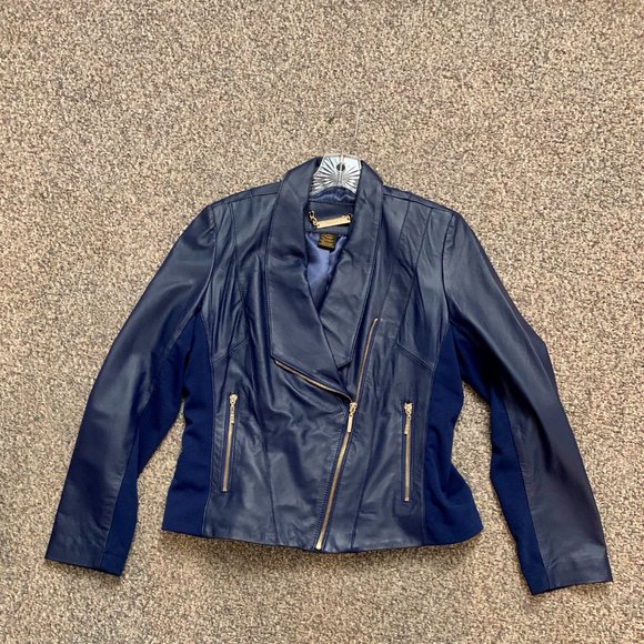 Iman Platinum Collection Leather Moto Jacket - Picture 4 of 4